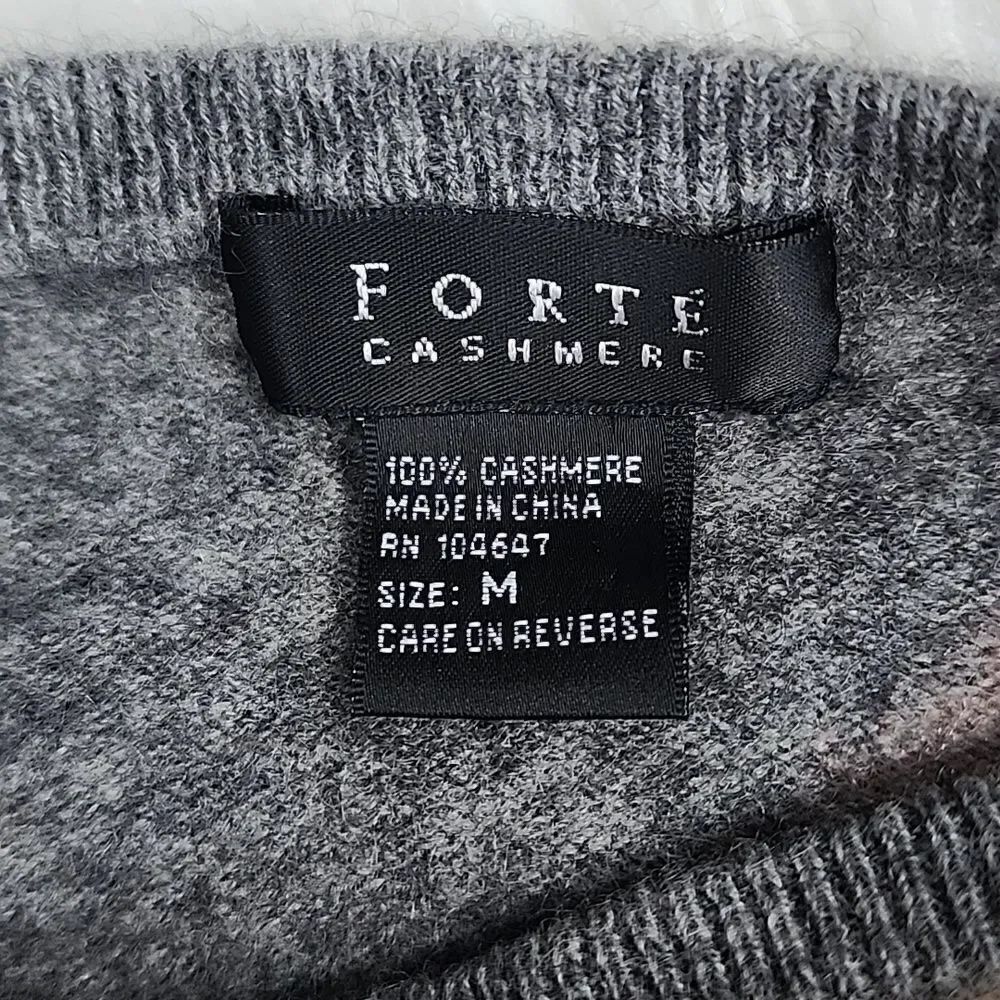 100% Cashmere FORTE Colorblock Sweater Buttery Soft Color Block - Picture 7 of 8